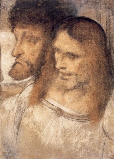Heads of Sts Thomas and James the Greater by Leonardo da Vinci